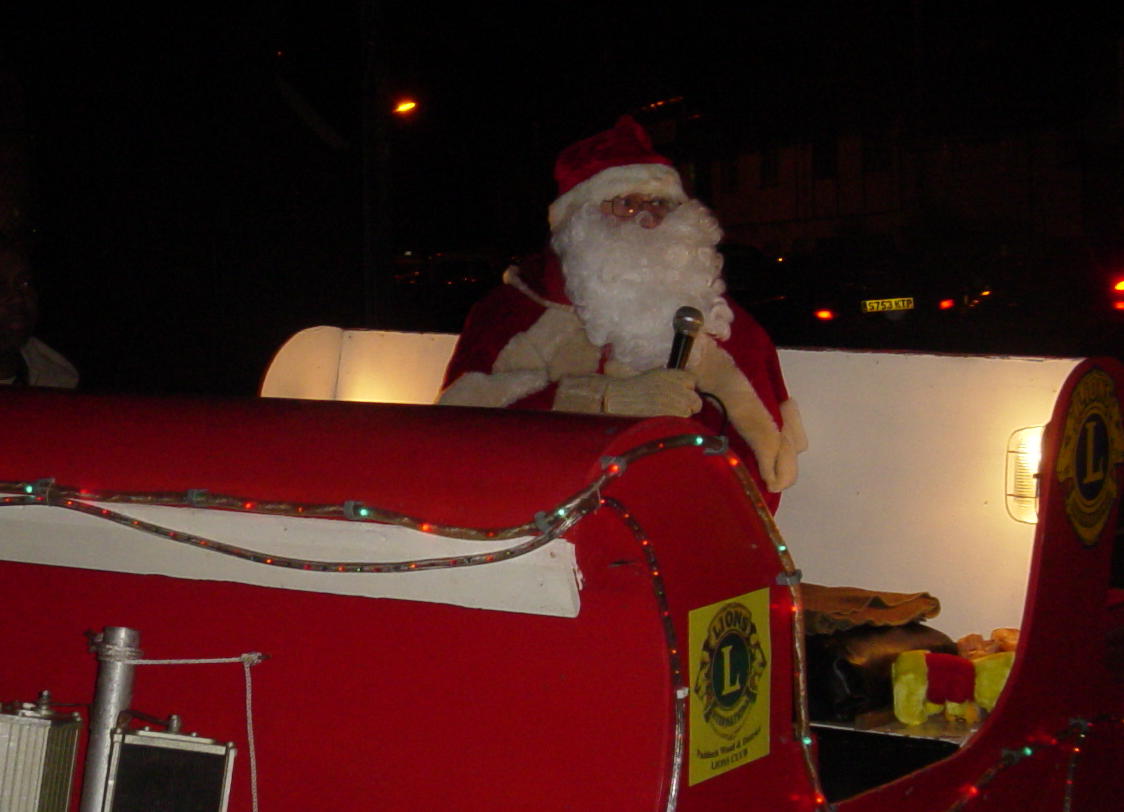 Lion Harry is Santa for the evening.